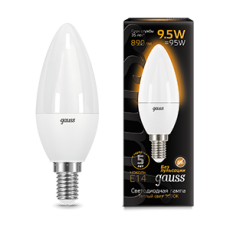 Лампа светодиодная LED 9.5Вт E14 220В 3000К Candle (свеча) | 103101110 | Gauss