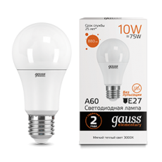 Лампа светодиодная LED 10Вт E27 220В 2700К Elementary A60 | 23210 | Gauss