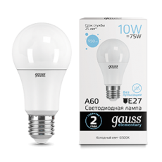 Лампа светодиодная LED 10Вт E27 220В 6500К Elementary A60 | 23230 | Gauss
