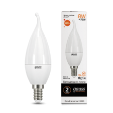 Лампа светодиодная LED 8Вт E14 220В 2700К Elementary свеча на ветру | 34118 | Gauss