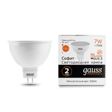 Лампа светодиодная LED 7Вт GU5.3 220В 2700К Elementary MR16 | 13517 | Gauss