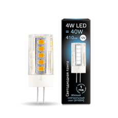 Лампа светодиодная LED 4Вт G4 12В 4100К керамика | 207307204 | Gauss