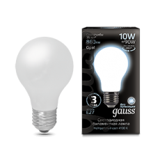 Лампа светодиодная Black LED Filament A60 OPAL E27 10W 860lm 4100К | 102202210 | Gauss