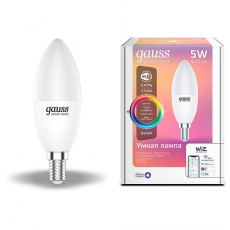 Лампа светодиодная Smart Home RGBW E14 C37 5 Вт 2700-6500K 1/10/100 | 1190112 | Gauss