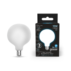Лампа светодиодная Filament G95 10W 1100lm 4100К Е27 milky LED 1/20 | 189202210 | Gauss