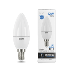 Лампа светодиодная Elementary Свеча 12W 950lm 6500K Е14 LED 1/10/100 | 33132 | Gauss