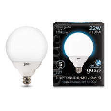 Лампа светодиодная Black LED G125 E27 22W 1840lm 4100K | 105102222 | Gauss