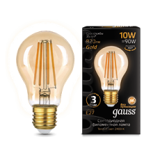 Лампа светодиодная  Filament А60 10W 820lm 2400К Е27 golden LED | 102802010 | Gauss