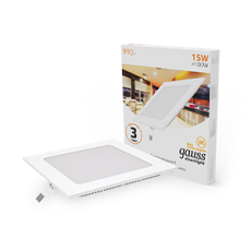 Светильник светодиодный встраиваемый ультратонкий квадратный IP20 15W 2700K | 940111115 | Gauss