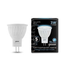 Лампа светодиодная LED 3Вт GU4 220В 4100К MR11 d35х45мм | 132517203 | Gauss