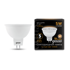 Лампа светодиодная LED 5Вт GU5.3 220В 3000К MR16 | 101505105 | Gauss