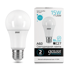 Лампа светодиодная LED 15Вт E27 220В 4100К Elementary A60 | 23225 | Gauss