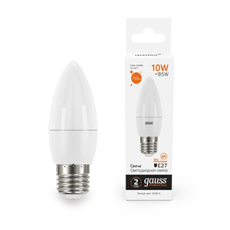 Лампа светодиодная Elementary Свеча 10W 750lm 3000K E27 LED 1/10/100 | 30210 | Gauss