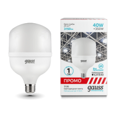 Лампа светодиодная промышленная Elementary T120 40W 3150lm 4100K E40 Promo LED 1/20 | 60424 | Gauss