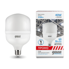 Лампа светодиодная промышленная Elementary T120 40W 3150lm 6500K E40 Promo LED 1/20 | 60434 | Gauss