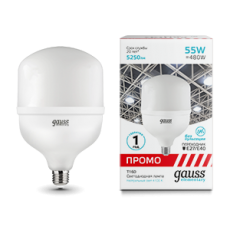 Лампа светодиодная промышленная Elementary T160 55W 5250lm 4000K E40 Promo LED 1/12 | 60426 | Gauss