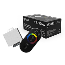 Контроллер для RGB 288W 24А с сенсорным пультом управления цветом (черный) | 201113288 | Gauss