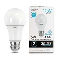Лампа светодиодная LED 10Вт E27 220В 4100К Elementary A60 | 23220 | Gauss