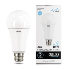 Лампа светодиодная LED 25Вт E27 220В 6500К А67 Elementary | 73235 | Gauss