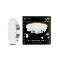 Лампа светодиодная LED 8Вт GX53 220В 2700К | 108008108 | Gauss