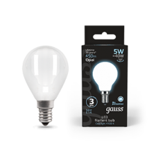 Лампа светодиодная Black LED Filament Шар OPAL E14 5W 450lm 4100K | 105201205 | Gauss