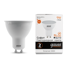 Лампа светодиодная LED Elementary MR16 GU10 9W 640lm 3000К | 13619 | Gauss