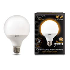 Лампа светодиодная Black LED G95 E27 16W 1360lm 3000K | 105102116 | Gauss