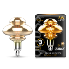 Лампа светодиодная Led Vintage Filament Flexible BD160 8W 330lm E27 160*210mm Gray 2400K 1/6 | 162802008 | Gauss