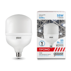 Лампа светодиодная промышленная Elementary T160 55W 5250lm 6500K E40 Promo LED 1/12 | 60436 | Gauss