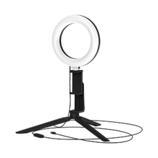 Светильник кольцевой 10W 600lm 3000-6500K 5V USB IP20 160*23мм черный дим, пульт LED 1/48 | RL001 | Gauss