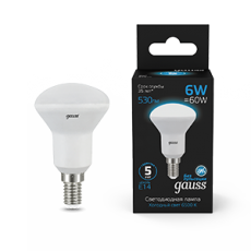 Лампа светодиодная R50 6W 530lm 6500K Е14 LED 1/10/100 | 106001306 | Gauss