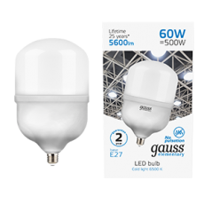 Лампа светодиодная Elementary LED T160 E27 60W 5600lm 180-240V 6500K 1/6 | 63236 | Gauss