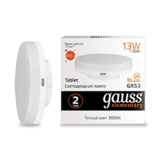 Лампа светодиодная LED Elementary 13Вт 3000K GX53 890lm | 83813 | Gauss