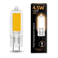 Лампа светодиодная Black LED G4 AC220-240V 4.5W 380lm 3000K Glass | 107807104 | Gauss