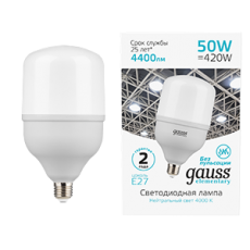 Лампа светодиодная Elementary LED T140 E27 50W 4400lm 180-240V 4000K 1/8 | 63225 | Gauss