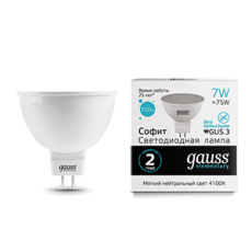 Лампа светодиодная LED 7Вт GU5.3 220В 4100К Elementary MR16 | 13527 | Gauss