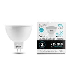 Лампа светодиодная LED 9Вт GU5.3 220В 4100К Elementary MR16 | 13529 | Gauss