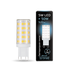Лампа светодиодная LED 5Вт G9 AC185-265В 4100К керамика | 107309205 | Gauss
