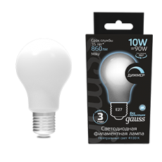 Лампа светодиодная LED 10Вт E27 220В 4100К A60, диммируемая | 102202210-D | Gauss