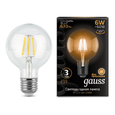 Лампа светодиодная LED 6Вт E27 220В 2700К | 105802106 | Gauss