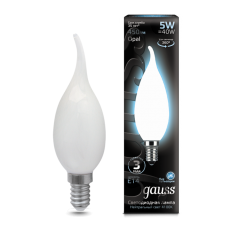 Лампа светодиодная LED 5Вт E14 220В 4100К свеча на ветру | 104201205 | Gauss