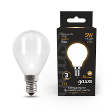 Лампа светодиодная Black LED Filament Шар OPAL E14 5W 420lm 2700K | 105201105 | Gauss