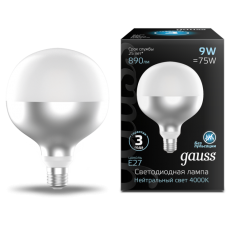 Лампа светодиодная LED Filament G125-DC Mirror-Milky E27 9W 890lm 4000K 125*178mm 1/10 | 1014802209 | Gauss
