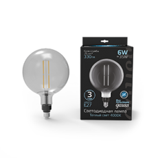 Лампа светодиодная LED Vintage Filament Straight G200 6W E27 200*283mm Gray 330lm 4000K 1/6 | 154802205 | Gauss