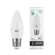 Лампа светодиодная Elementary Свеча 12W 950lm 4100K E27 LED 1/10/100 | 30222 | Gauss
