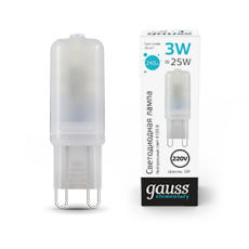 Лампа светодиодная Elementary G9 AC220-240V 3W 240lm 4100K пластик LED 1/10/200 | 14923 | Gauss