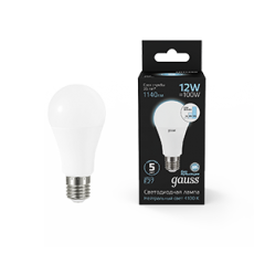 Лампа светодиодная A60 12W 1140lm 4100K Е27 шаг. диммирование LED 1/10/50 | 102502212-S | Gauss