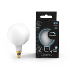 Лампа светодиодная Filament G200 14W 1170lm 4100К Е27 milky диммируемая LED 1/4 | 153202214-D | Gauss