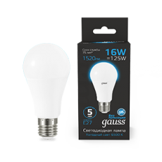 Лампа светодиодная A60 16W 1520lm 6500K E27 LED 1/10/50 | 102502316 | Gauss