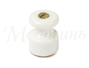 Изолятор фарф. с саморезом для наружн. монтажа витой электропр-ки, D18,5х24мм, цвет -белый, ТМ МезонинЪ (20 шт /уп) | GE70027-01 20шт | GREENEL |